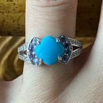 Sleeping Beauty Turquoise Tanzanite Sterling Silver Ring Size 8 Blue Photo 0