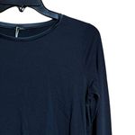 Oroblu Perfect Line Cotton T Shirt Womens Large Black Solid Long Sleeve Blouse Photo 2