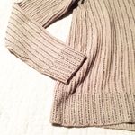 Banana Republic Crewneck Heavyweight Knit Beaded Sweater sz M Tan Cable Knit Sweater Photo 2