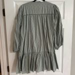 ZARA  Openwork Embroidery V Neck Mini Dress Sage Ruffled Hem Photo 2