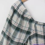 Madewell NEW  Lucie Elbow-Sleeve Smocked Mini Dress in Lebaum‎ Plaid, L Photo 9