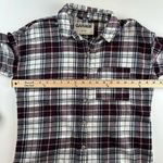 Garage Maroon Black White Plaid Soft Flannel Button Down front pocket Size M Photo 8