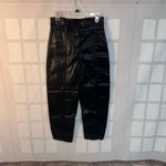 House of Harlow nwt faux leather black paper bag waist tapered pants size 6 Photo 1
