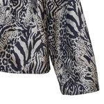 Chico's Womens S 100% Silk Animal Print Open Front Blazer Photo 5