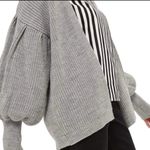 Topshop  Balloon Sleeve Grey Open Cardigan Chunky Sweater New! Photo 2