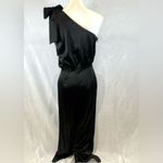 Nasty Gal black satin one shoulder jumpsuit size 4 Photo 3