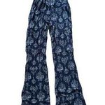 Boom Boom Jeans  Patterned Navy Blue Flare Wide Pants Photo 0