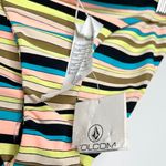 Volcom NWT Women’s Salty Air Full Bikini Bottom Yellow Pink Blue Black Stripe XL Photo 10