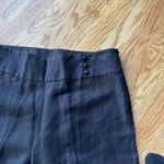 August Silk  Linen Blend Wide Leg Cropped Pants‎ Black Size 14 Side Zip Photo 2