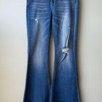 KanCan Jeans Womens 1/24 Blue High Rise Distressed Flare Button Fly Raw Hem Y2K Photo 1