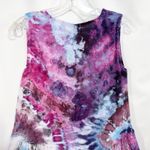Handmade Linen Tie Dye Tank Top Sleeveless Ruffle Hem Made in Italy‎ Geode 1110 Purple Photo 5