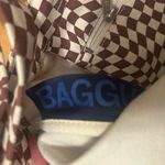Baggu  DUCK BAG TOTE MAROON TRIPPY CHECKER CREAM CHECKERED PATTERN PRINT Photo 4
