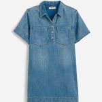 Madewell  Denim Popover Dress Robertson Wash Blue Shift Pockets Casual XS NWT Photo 5