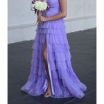 Jovani  Lilac High Waist Ruffled Layered A LineSkirt Gown ~ 38290 Size 4 Photo 5