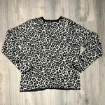 Chadwick's  of Boston Leopard Cardigan Button Up Long Sleeve Sweater Top Size L Photo 4