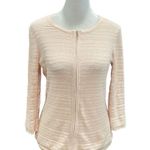 Ann Taylor Pale Pink 3/4 Sleeve Zip Front Knit Cardigan Sweater Size XS Photo 2