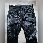 Gap Vintage Slim High Rise Glossy Black Vegan Leather Women’s Lined Pants 31 Photo 1