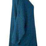 Black Tape SZ X Sweater Dolman Sleeve Chunky Knit Crew Neck Oversized Teal Blue Photo 2