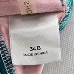 Shade & Shore  Green Tropical Padded Wired String Tie Bikini Top Swimwear 34B Photo 3