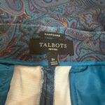 Talbots Women’s blue purple paisley print Hampshire straight leg ankle pants 8P Photo 3