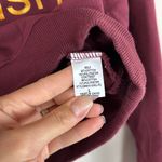 Kittenish Cropped Crewneck Sweatshirt in Burgundy & Gold Size Large Photo 3