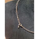 Women’s Black Teardrop Beaded Bib Necklace Silver Chain Faceted Crystal Accents Brown Photo 5