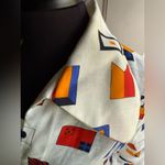 Vintage NOS Montgomery Ward Loomskill nautical flag blouse, size medium White Photo 11