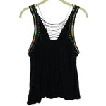 Free People  Dakota Embellished Lace Up Tank Top S Photo 5