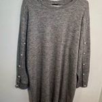 ZARA  Tunic Sweater Heather Gray Pearl Button Sleeves Photo 2