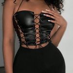 Lace Up Leather Top Photo 1