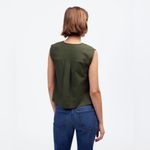 Madewell  Crop Cargo-Pocket Crewneck Top in Dark Loden, Size X-Large Photo 1