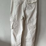 Aritzia Wilfred Free Cargo Pants Size 12 Ivory Cream Wide Leg High Rise Pockets Photo 3