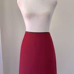 Gap Vintage ‘01 Dark Red Knee Length Skirt w/ Black Trim Photo 0
