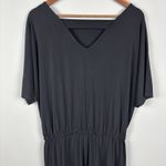 Clara Sun Woo Jumpsuit Womens Medium Black Stretch Waist Short Sleeve Cutout USA Photo 3