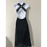 ZARA  Black Cutwork Embroidery Eyelet Maxi Dress Open Back Beach Vacation XS Photo 8