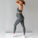 Blanqi Olive Green Maternity Pocket Leggings NWT Medium Photo 12