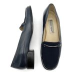 Etienne Aigner Vintage 90s Carmine Navy Blue Leather Microfiber Loafer Size 7.5 Photo 0
