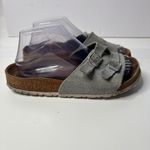 Birkenstock Gray Suede Sandals 39 Womens Slides Slip on Shoes Leather Buckles * Photo 1