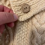 Vintage 100% Wool Hand knit Aran Dimond fisherman ivory cardigan sweater M/L Size M Photo 9