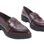 Vince Camuto Women's Echika Leather Platform Lug Loafers Bordeaux Size 7.5 New Photo 7
