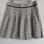Loft Ann Taylor Skirt Womens 10 Black White Striped Geometric Shapes Mini Casual Photo 1