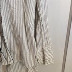 J.Crew  striped tunic size 2 womens long sleeve V neck black gray white Photo 2