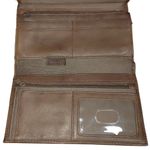 Fossil Brown Leather Wallet Clutch Multiple Slots Snap Zip Closures Organizer Photo 2