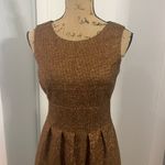 Lela Rose Pleated Metallic Bronze Brown Dress Size 4 Photo 3