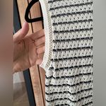 Daphnea Paris crochet vest tank top blouse striped sleeveless sweater neutral Black Size M Photo 5