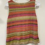 Sigrid Olsen Pink and Orange Ribbed Sleeveless Tank Top Photo 2