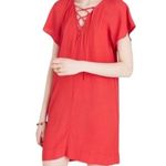 Madewell  Midi Dress Round Neck Lace Up Front Cap Sleeve Lightweight XS Photo 0