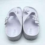 Viva Womens Sandals Rubber Slide Slip On Thong Buckle White Size 38 US 7 Photo 2