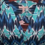 Banana Republic Petite Blue Ikat Riviera Blouse Bold Blue PM Medium Dress Shirt Photo 3