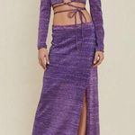 NWT Suboo Sigma Side Slit Maxi Skirt Size Medium Purple Photo 0